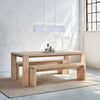 Plank Table with Nested Bench in White Wash Ash
