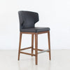 CABO COUNTER - LEATHERETTE SEAT + WOOD BASE STOOL