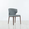 CABO DINING CHAIR - WALNUT IMPRINT - LEATHERETTE SEAT + METAL BASE
