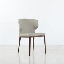  CABO DINING CHAIR - WALNUT IMPRINT - LEATHERETTE SEAT + METAL BASE
