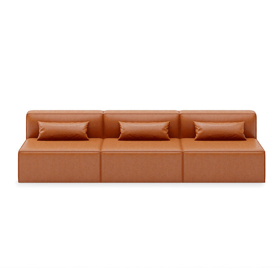 Mix Modular Armless Sofa 3-pc Vegan Leather