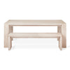 Plank Table with Nested Bench in White Wash Ash