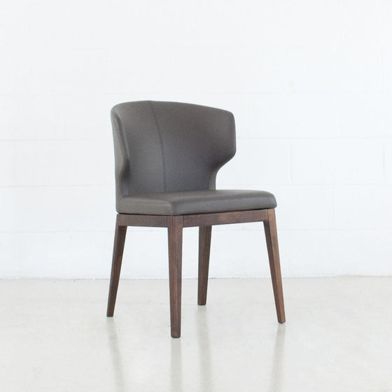 CABO DINING CHAIR - LEATHERETTE SEAT + WOOD BASE